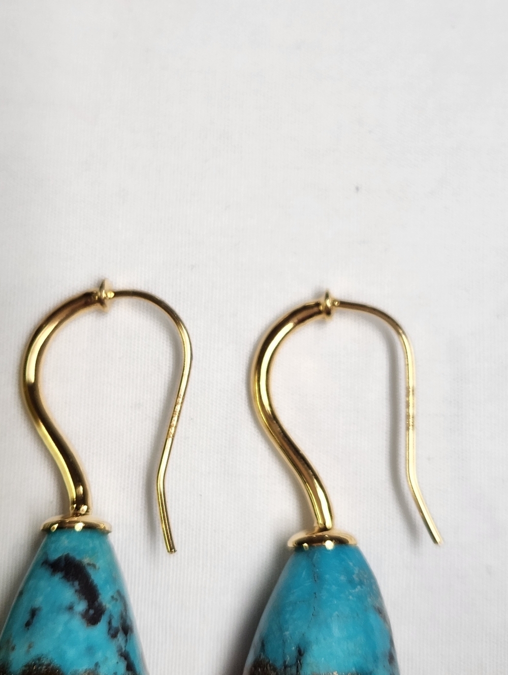 Colleen Lopez Sterling Silver Goldclad Turquoise And Copper Nugget Earrings - Picture 9 of 10